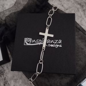 Inspiranza brand sterling silver cross bracelet.